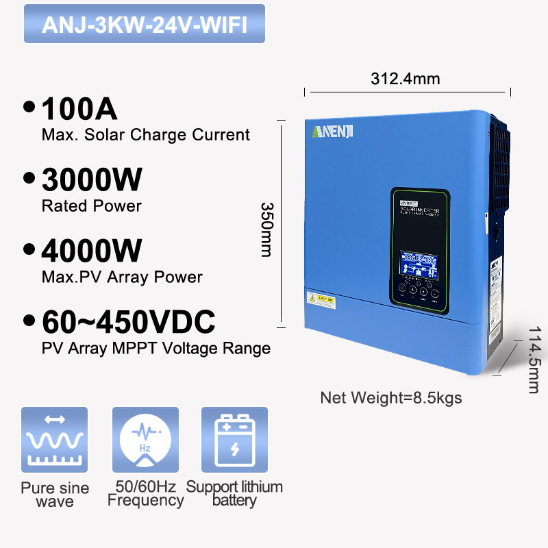 Convertisseur solaire hors rés - Inverter Pure Sine Wave 60Hz 120V 3000W avis et prix